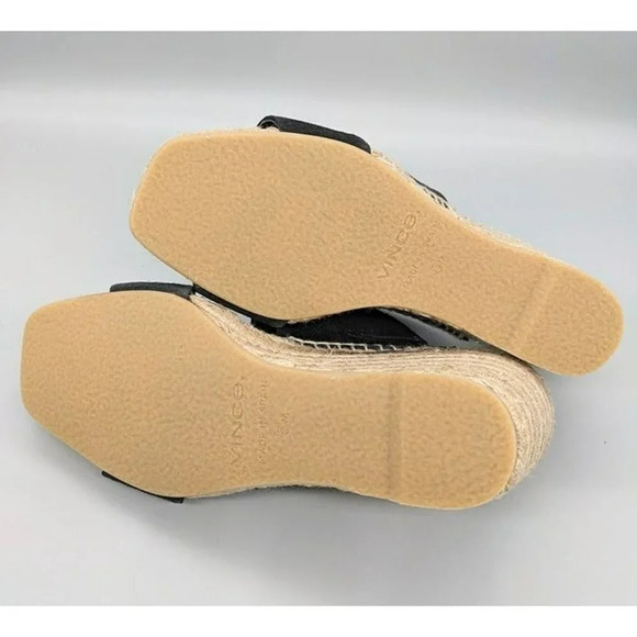 VINCE Garlin Women's Black Suede Wedge Espadrille Mules Size 5 M MSRP $295 - Picture 6 of 8